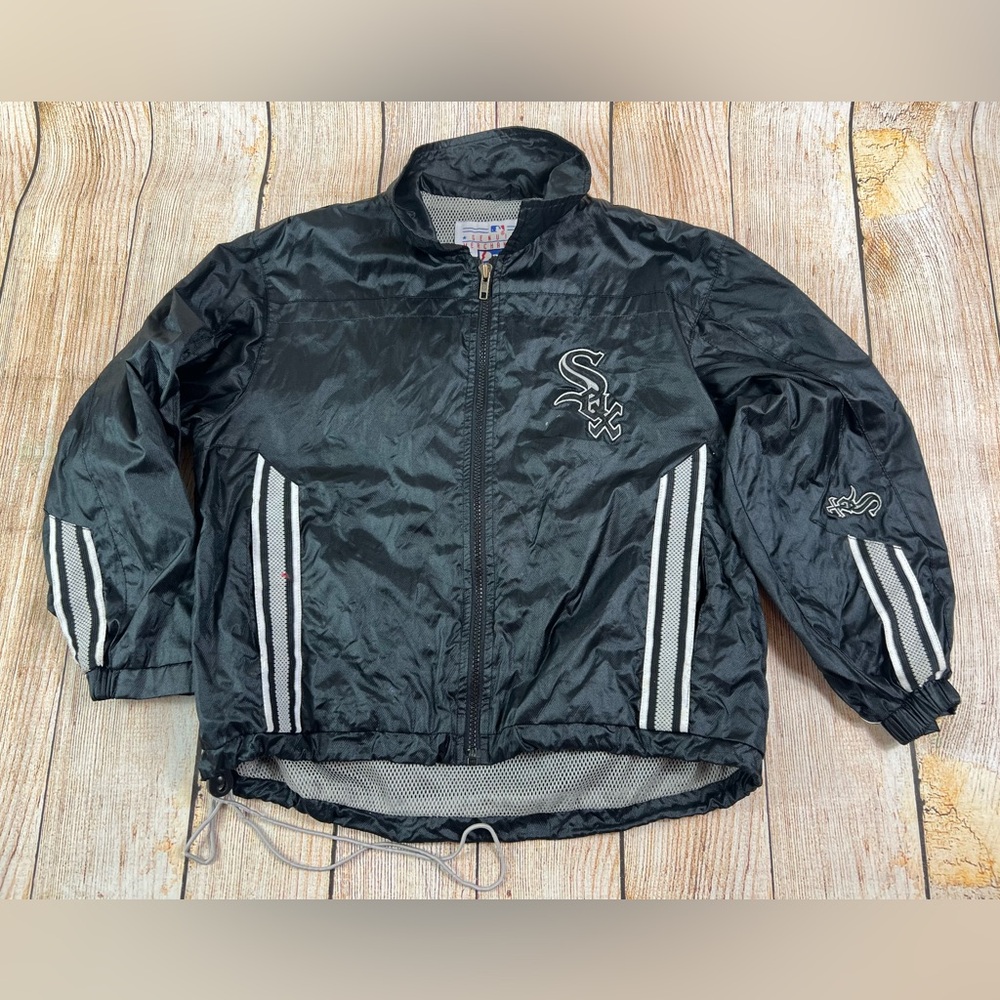Vintage Pro Player MLB White Sox Baseball Windbreaker Jacket Youth Med 10/12